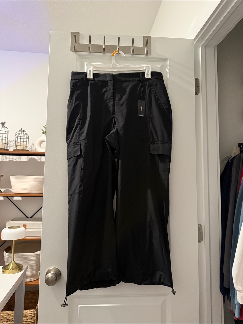 Express Black Women's Cargo Pant with Drawstring Hem